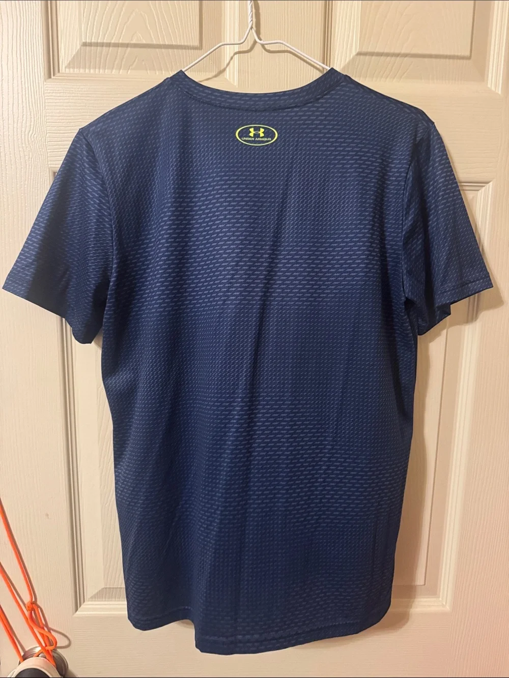 Under Armour Navy Short-Sleeve Athletic Tee with Yellow Logo